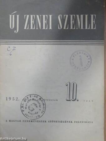 Új Zenei Szemle 1952. október