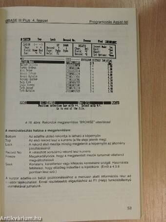 dBase III Plus 1. (töredék)