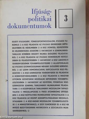 Ifjúságpolitikai dokumentumok III. (töredék)