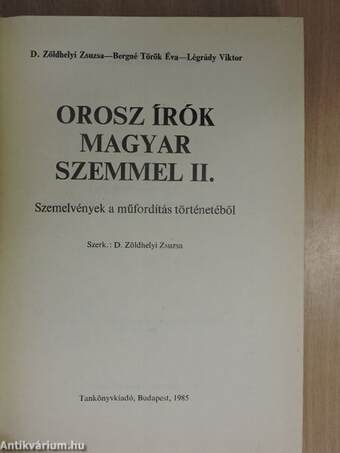 Orosz írók magyar szemmel II. (töredék)