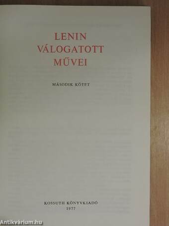 Lenin válogatott művei II. (töredék)