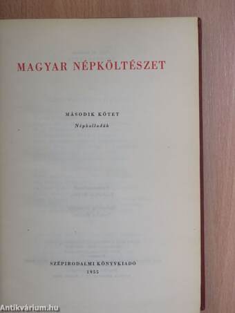 Magyar népköltészet II.
