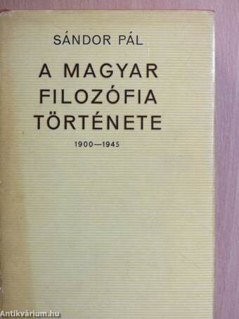 A magyar filozófia története I. (töredék)