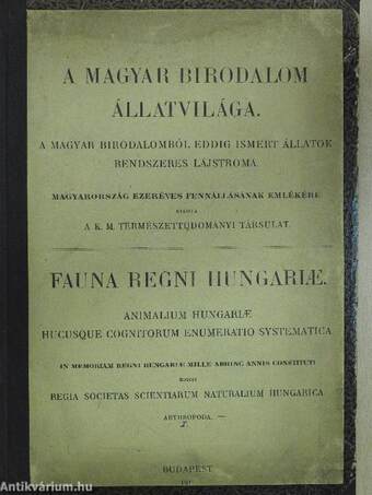 A Magyar Birodalom Állatvilága III.