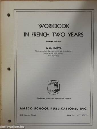 Workbook in French Two Years