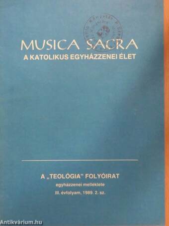 Musica Sacra - A katolikus egyházzenei élet 1989. november