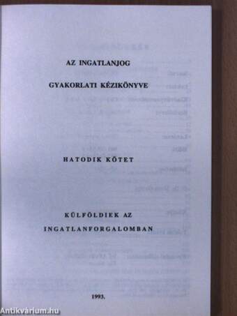 Az ingatlanjog gyakorlati kézikönyve 6.