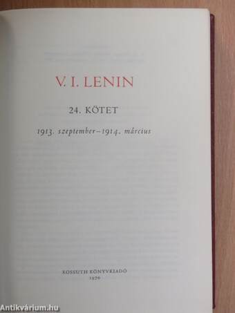 V. I. Lenin összes művei 24.