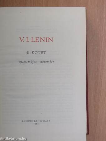 V. I. Lenin összes művei 41.