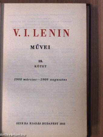 V. I. Lenin művei 15.