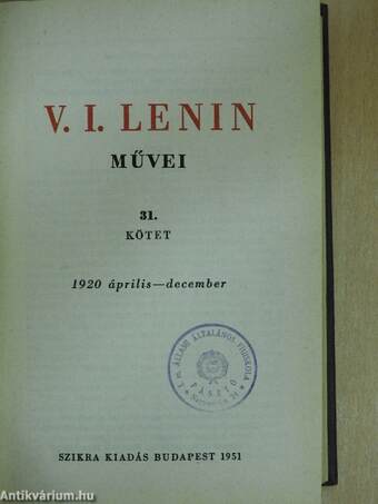 V. I. Lenin művei 31.