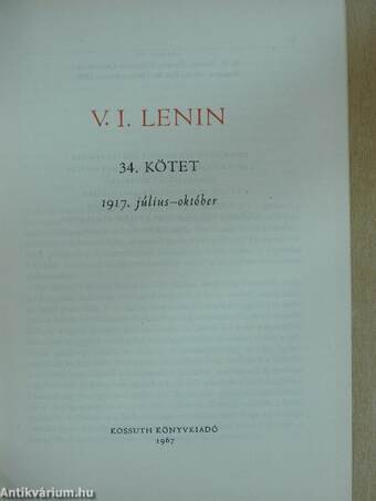 V. I. Lenin összes művei 34.