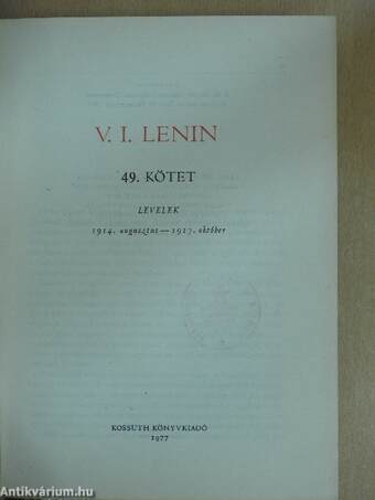 V. I. Lenin összes művei 49.