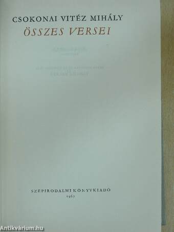 Csokonai Vitéz Mihály összes versei II. (töredék)