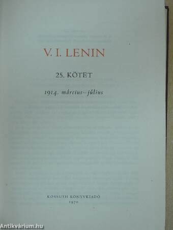 V. I. Lenin összes művei 25.