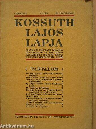 Kossuth Lajos Lapja 1913. szeptember 1.