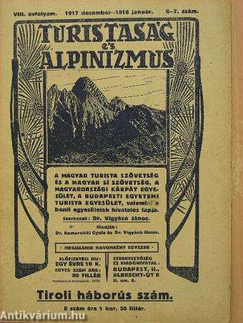 Turistaság és Alpinizmus 1917. december-1918. január