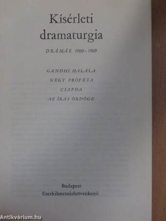 Kísérleti dramaturgia II. (töredék)