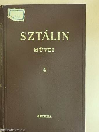 I. V. Sztálin művei 4.