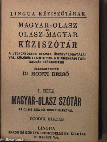 Magyar-olasz és olasz-magyar kéziszótár I-II.