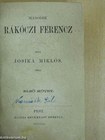 Második Rákóczi Ferencz 1-2. (töredék)