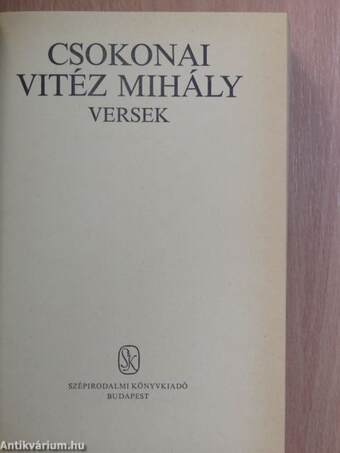 Csokonai Vitéz Mihály minden munkája I. (töredék)