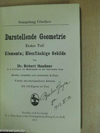 Darstellende Geometrie I.