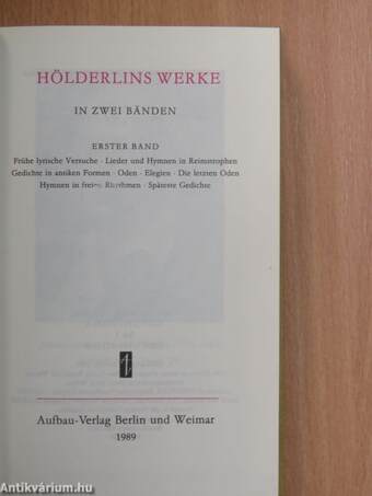 Hölderlins Werke I-II.