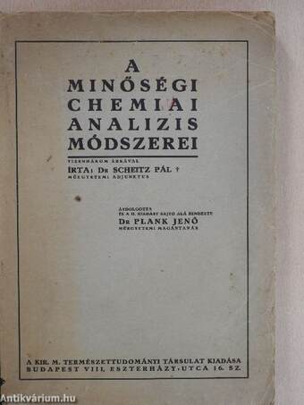 A minőségi chemiai analizis módszerei