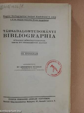 Társadalomtudományi bibliographia 