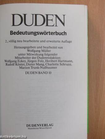 Duden 10 - Das Bedeutungswörterbuch