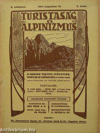 Turistaság És Alpinizmus 1914. augusztus 15.