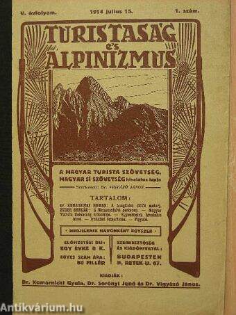 Turistaság És Alpinizmus 1914. julius 15.