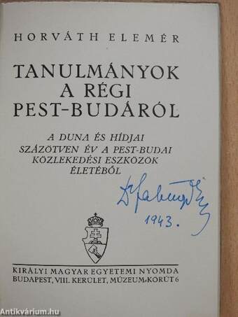 Tanulmányok a régi Pest-Budáról