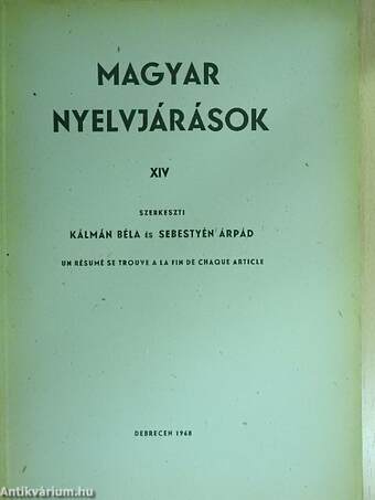 Magyar nyelvjárások XIV.