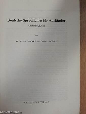 Deutsche Sprachlehre für Ausländer Grundstufe 2.