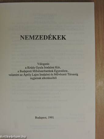 Nemzedékek (dedikált példány)