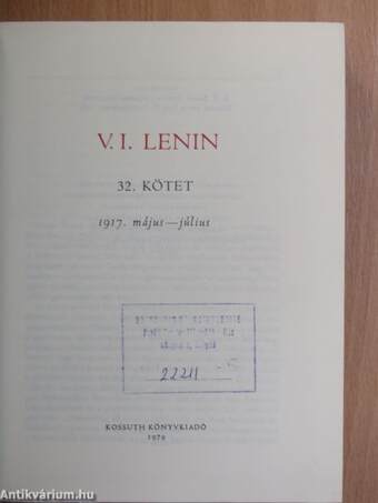 V. I. Lenin összes művei 32.