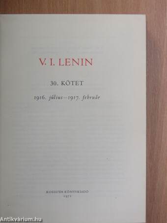 V. I. Lenin összes művei 30.