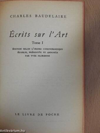 Écrits sur l'Art I.