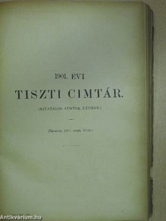 Az "Athenaeum" nagy képes naptára az 1901-diki közönséges évre (rossz állapotú)