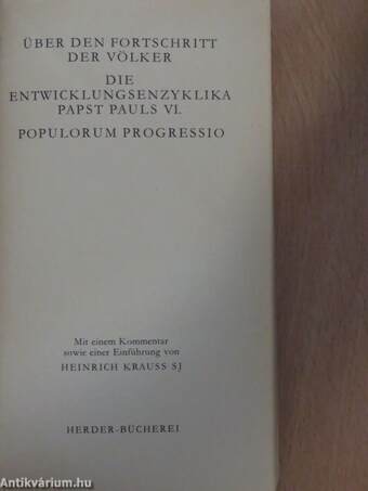 Über den Fortschritt der Völker/Die Entwicklungsenzyklika Papst Pauls VI./Populorum Progressio