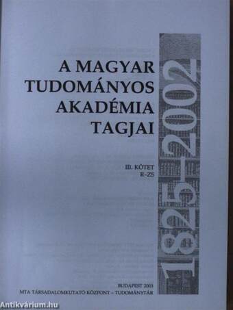 A Magyar Tudományos Akadémia tagjai III. (töredék)