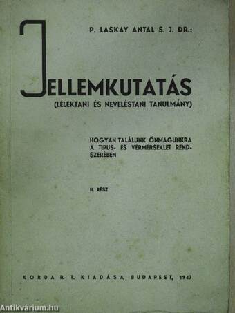 Jellemkutatás II.