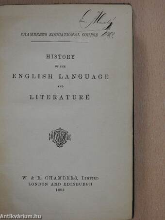 History of the english language and literature