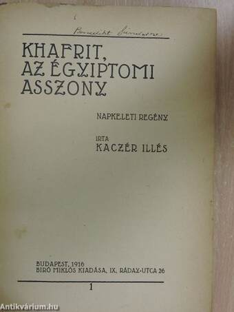 Khafrit, az égyiptomi asszony