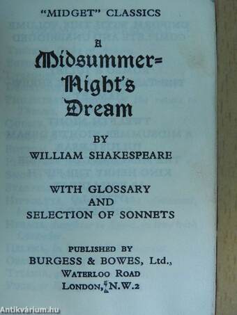 A Midsummer-Night's Dream (minikönyv)