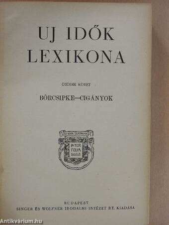 Uj idők lexikona 5-6. (töredék)