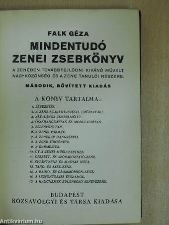 Mindentudó zenei zsebkönyv