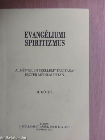 Evangéliumi spiritizmus II.